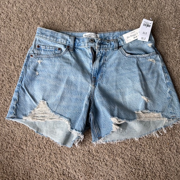 Abercrombie & Fitch Pants - Abercrombie & Fitch Ripped Blue Jean Shorts